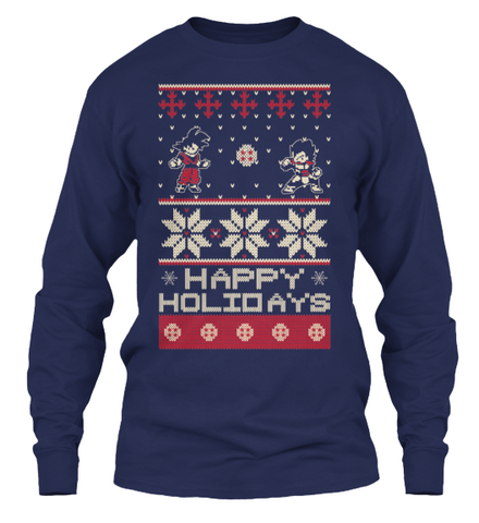 Long Sleeve Dragon Ball - Christmas Sweater-style Printed Tee