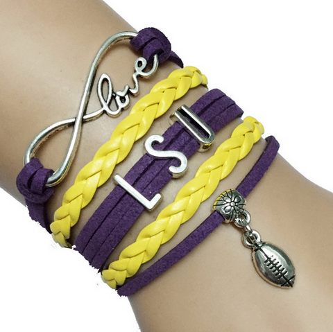 Love LSU NFL Football Team Bracelet