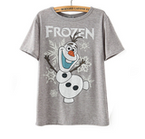 Women cute frozen snowman T shirt