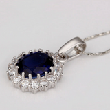 Sapphire Pendant Women Jewelry Making Gold Plated Necklace Frozen