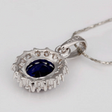 Sapphire Pendant Women Jewelry Making Gold Plated Necklace Frozen