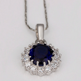 Sapphire Pendant Women Jewelry Making Gold Plated Necklace Frozen