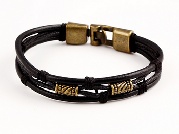 Fashion Latin Rope Chain Leather Bracelet