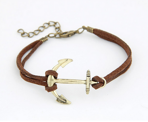 Summer Style Anchor Leather Bracelet