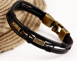 Fashion Latin Rope Chain Leather Bracelet