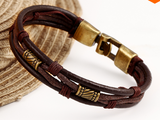 Fashion Latin Rope Chain Leather Bracelet