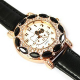 leather strap Hello Kitty Crystal Watches