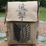 Outdoor travel canvas backpack school bag Attack on Titan