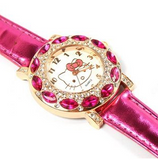 leather strap Hello Kitty Crystal Watches