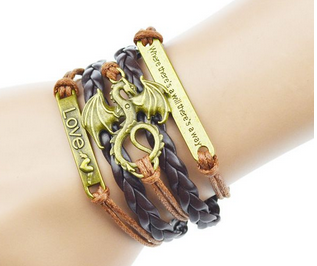 2015 Multilayer Braided Bracelets Charm Bracelet