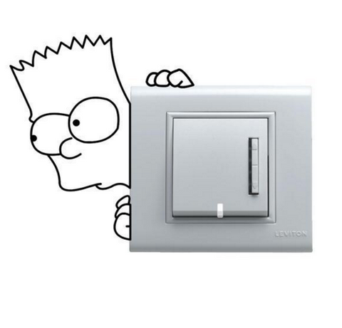 Small PCS switch stickers Simpson