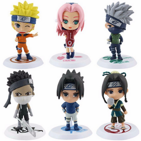 6Pcs/set Anime Naruto Model Toys