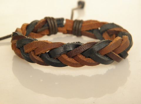 Fashion New 2015 European Mens Leather Bracelet