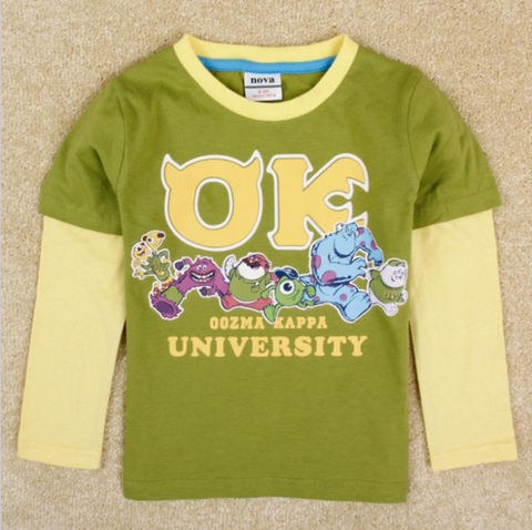 Boys Long Sleeve T-shirt of Round Neck 100% Cotton