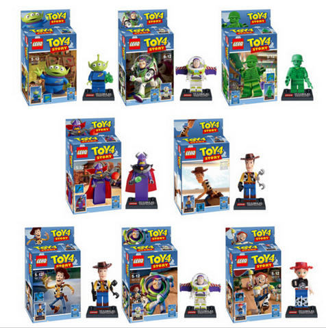 Toy Story Action Figures Building with card Blocks Bricks