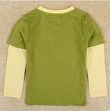 Boys Long Sleeve T-shirt of Round Neck 100% Cotton