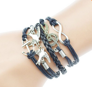 2015 Multilayer Braided Bracelets Charm Bracelet