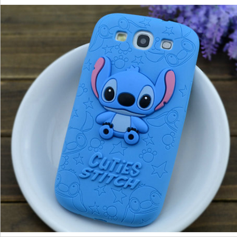 Lovely Stitch case For samsung galaxy s3 s4 i9300 i9500 cute 3d