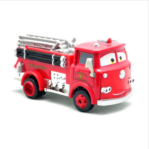 Pixar Cars 2 Red Firetruck Deluxe Fire Truck Metal Toy Car Loose Diecast