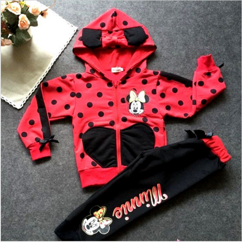 Minnie Mouse Winter Children's Wear Cotton Casual Tracksuits