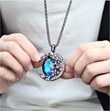 Necklace female long curved moon Vampire Diaries star