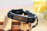 New Fashion Men Jewelry Jesus Cross Leather Bracelets