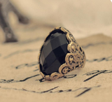 Big Black Oval Gem Stone Rings Vampire Diaries