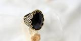 Big Black Oval Gem Stone Rings Vampire Diaries