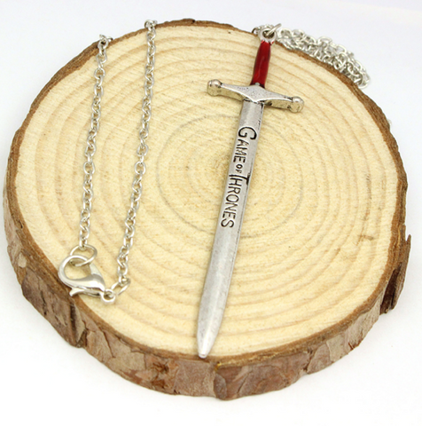 Game Of Thrones Red Enamel Sword Necklace