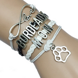 Love Bordeaux Mom Leather Bracelet