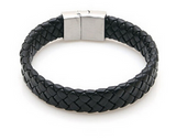 New Fashion Jewelry Black Braided Leather Bracelet