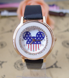 watch women fashion crystal wristwatch Ladies with Mickey Mouse