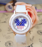 watch women fashion crystal wristwatch Ladies with Mickey Mouse