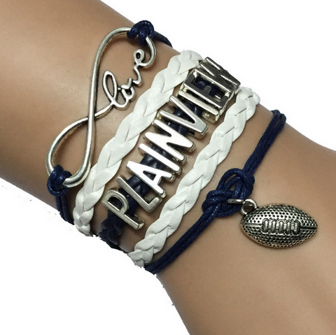 PLAINVIEW navy/white Leather Bracelet