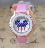 watch women fashion crystal wristwatch Ladies with Mickey Mouse