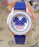 watch women fashion crystal wristwatch Ladies with Mickey Mouse