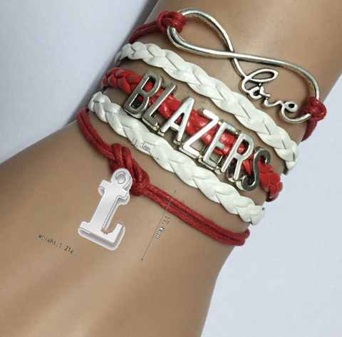 BLAZERS eternity Leather Handmade Bracelet