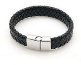 New Fashion Jewelry Black Braided Leather Bracelet