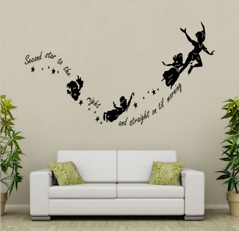 Tinkerbell second star to the right Peter pan wall decal sticker