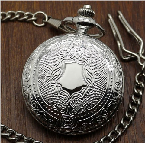 Silver Pocket Watch Harry Poter Pendant With 30cm Chain