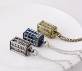 2015 New Ancient Silver/Bronze/Blue TARDIS Necklace